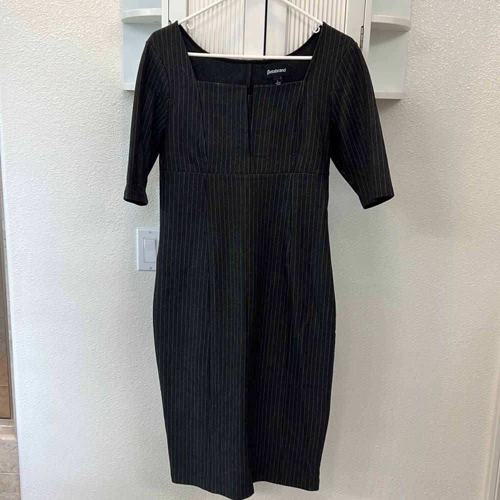 Betabrand Pinstripe Stretch Dress